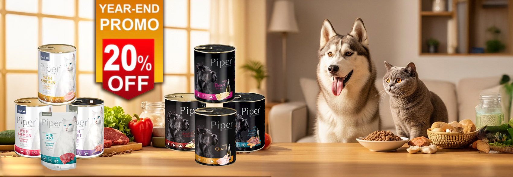 piper banner with 20% discount on all items