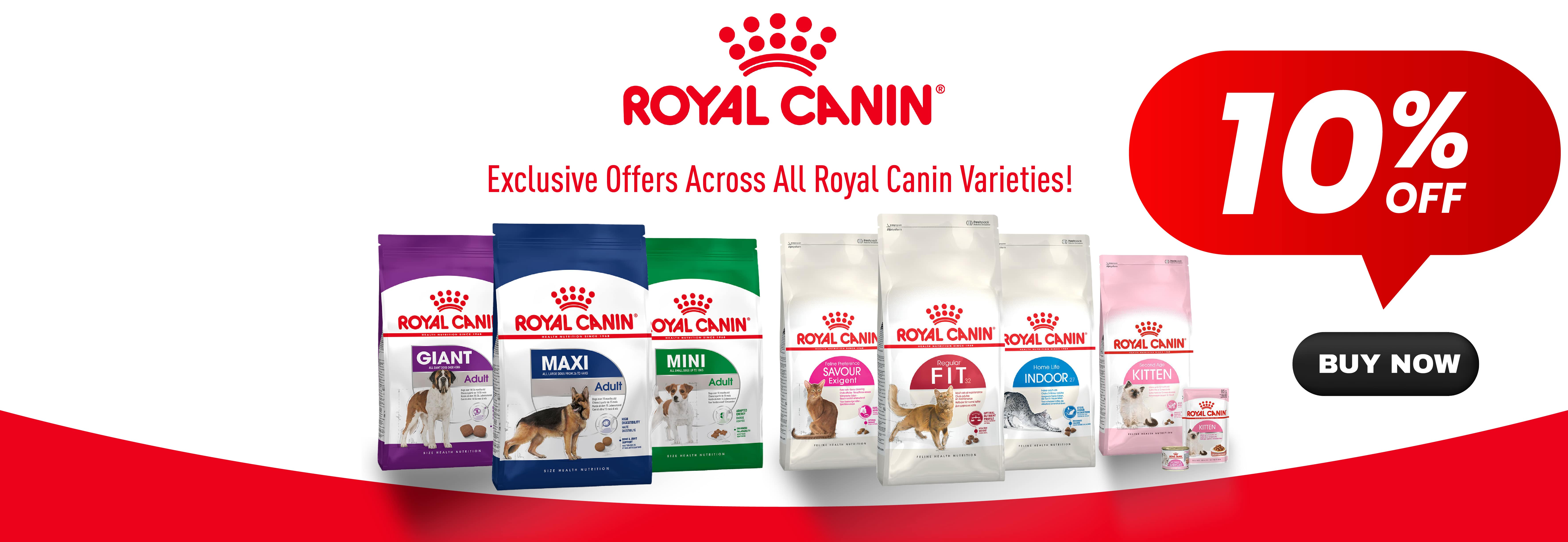 royal canin banner 10% discount