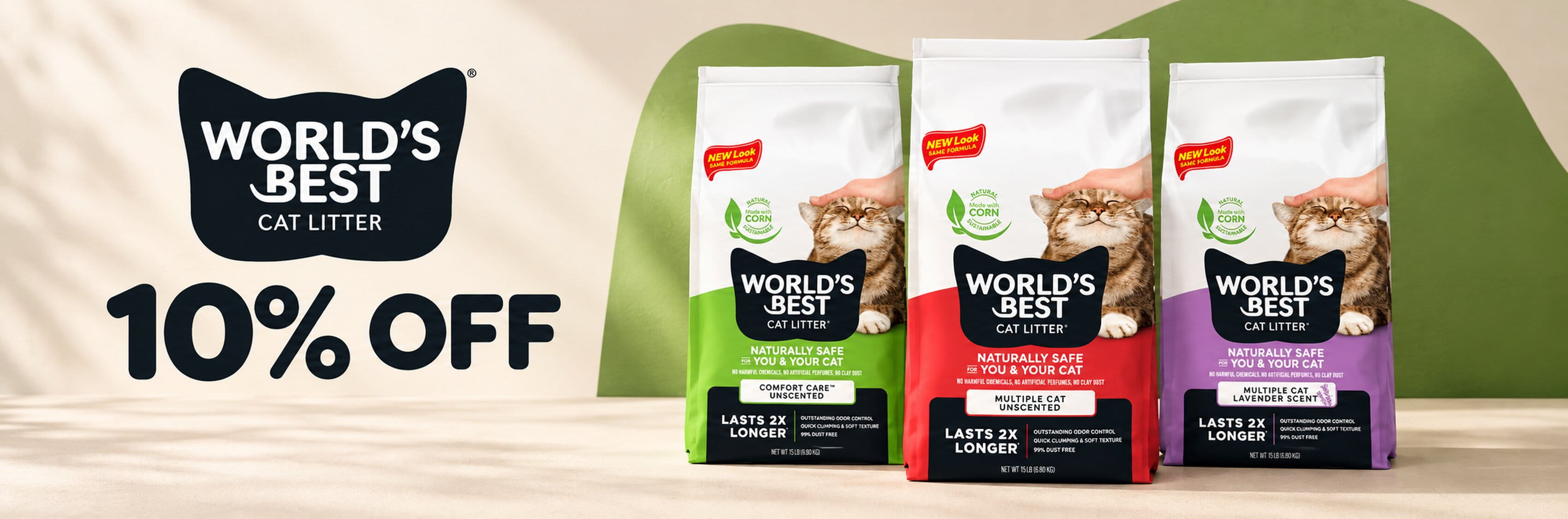 World's Best Cat Litter — 10% off corn-based clumping cat litter