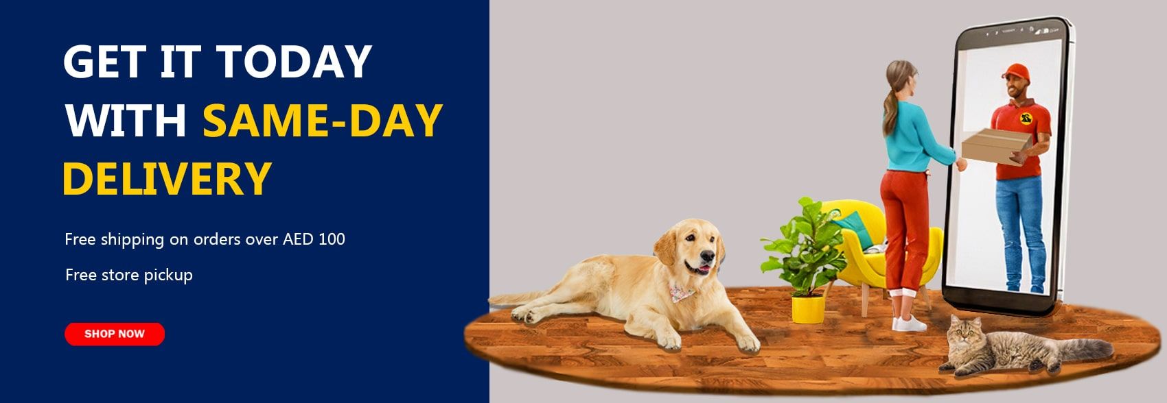 petsky same-day pet supplies dubai banner
