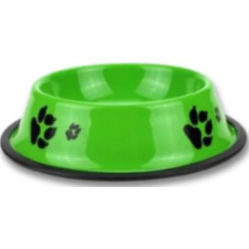  Saas Paw-Printing Stainless Steel Bowls Green Medium 