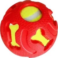 Miss Bear Red Color Dog Toy With Tennis Ball (Large Dogs)