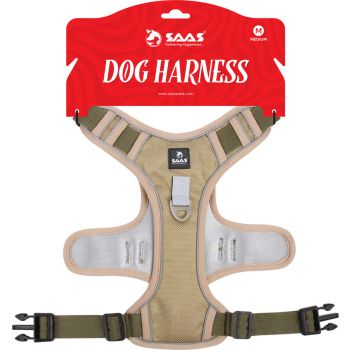  Saas Dog Body Harness Khaki Medium  Neck 44-54  Bust 46-63cm Weight 7.5-14 