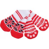 PUPPIA UNION JACK DOG SOCKS RED LARGE