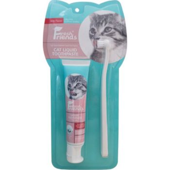  Fresh Friends Cat Liquid Milk Flavor Toothpaste Kit 