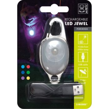  M-PETS Rechargeable LED JEWEL For Dogs – White 