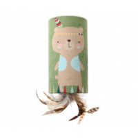 Happy Indian Melody Tube Bear w/ Feather & Sound Chip