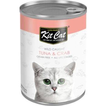  Kit Cat Wild Caught Tuna with Crab Canned Cat Food 400g 