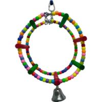 Pets Club Plastic And Wooden Bird Toy With Bell H-15 Cm, W 15 Cm