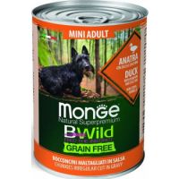 Monge Bwild Grain Free Mini Adult Wet Food Duck With Pumpkin And Zucchini 400g