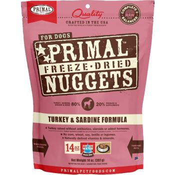  Primal Freeze Dried Raw Dog Food Nuggets, Turkey & Sardinev5.5oz 