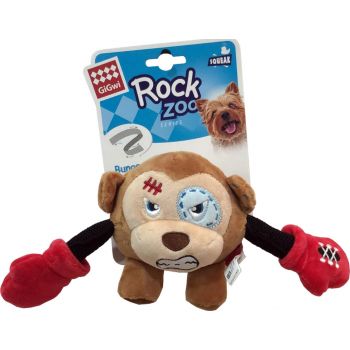  Rock Zoo King Boxer Monkey Dog Toys with Squeaker & Crinkle S 