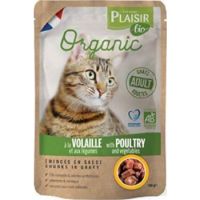 Plaisir Bio Complete Food for Cats,Chunks in Gravy with Poultry and Vegetables 100g