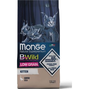 Monge Bwild Low Grain Kitten Dry Food Goose 1.5kg 