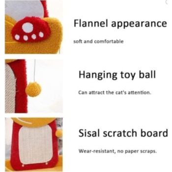  Cozy Paws Tiger Shape Cat Scratching Board With Cat Bed and Sisal Rope -41*33*62cm 