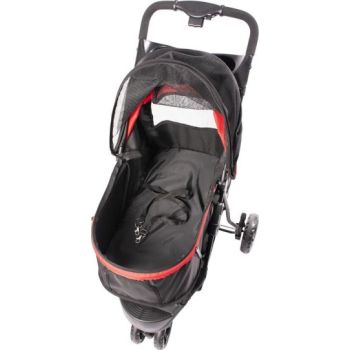  Duvo+ Pet Buggy/Stroller 3-Wheeler 79x55x99cm - Max. 15kg Black/Red 