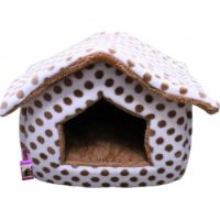 Coco Kindi White with Brown Dotted Washable Fur Hut with Zip L