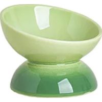 Ceramic whiskers Cat Bowl - 10.5 x 10cm - Green