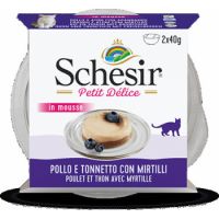 Schesir Petit Delice Cat Wet Food Can -Chicken And Tuna With Blueberries