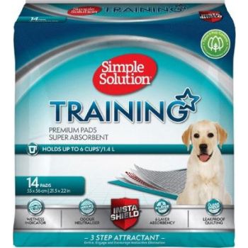  Simple Solution Premium Dog and Puppy Training Pads (Pack of 14 )   21.5″ x 22″ 