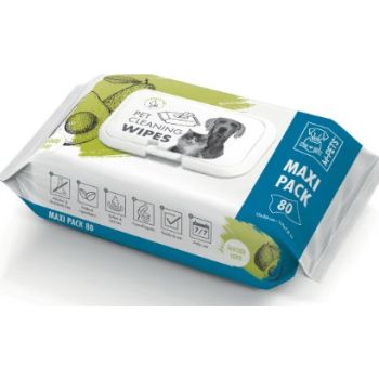  M-PETS Pet Cleaning Wipes Avocado Maxi Pack 80pc 