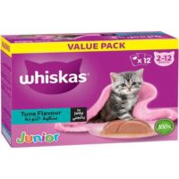 Whiskas Junior Tuna Wet Kitten Food Value Pack 12x80g
