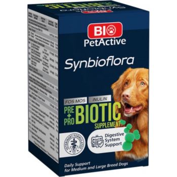  Bio PetActive Synbioflora Pre+Probiotics for Medium & Large Breed Dogs 60chewable tablets 