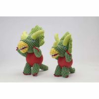 Pawsitiv Dog Toys Green Dino with Rubber Ball Large(093)
