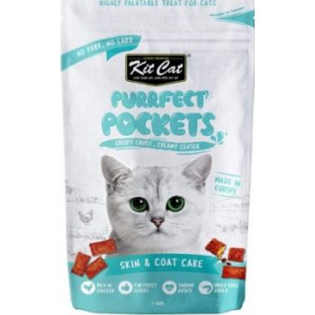  Kit Cat Treats Purrfect Pockets Skin And Coat Care 60g 