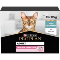 PRO PLAN DELICATE WET CAT FOOD OCEANFISH IN GRAVY MULTIPACK 10 X 85G