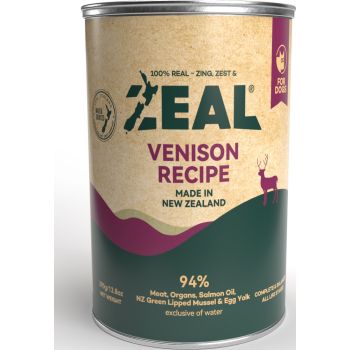  Zeal Grain Free Canned Dog Food 390g – (Venison Recipe) 