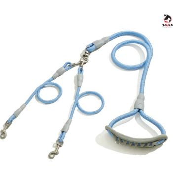  SAAS DOG ONE DRAG TWO LEASHES BLUE  M 150 (1.2 +0.8) 