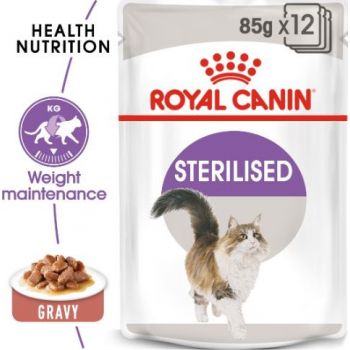  Royal Canin  STERILISED GRAVY Cat Wet Food   Box of 12x85g 