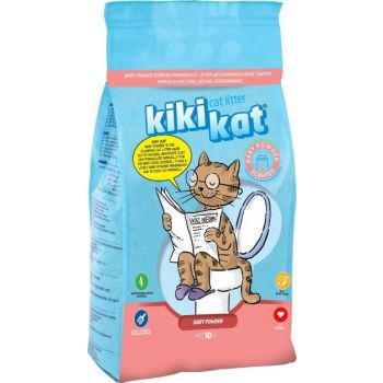 Kiki Kat White Bentonite Clumping Cat Litter – Baby Powder-20 L (17.4 Kg) 