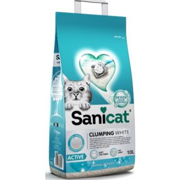  SANICAT CLUMPING WHITE ACTIVE CAT LITTER 10 L 