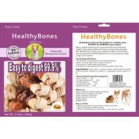 JOBERILL HEALTHY BONES CHICKEN FLAVOR DOUBLE COLOR KNOTTED BONE WRAP CHICKEN MEAT-160 g