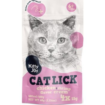  Kitty Joy Cat Lick Chicken + Shrimp Flavor Cream Cat Treats (4x15g) 60g 