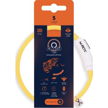  M-PETS Flash Led Rechargeable Collar S Orange 