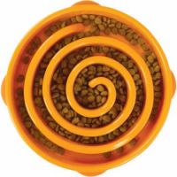 Outward Hound Fun Feeder Slo Bowl, Slow Feeder Dog Bowl Orange