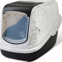 Savic Nestor Toilet Home Cat Litter Box Marble Grey Black