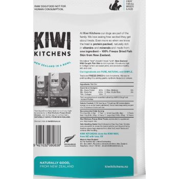  Kiwi Kitchens Raw Freeze Dried Fish Skin Dog Treats 110g 