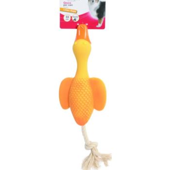  Camon Latex Dog Toys- Goose With Squeaker And Rope 33Cm 