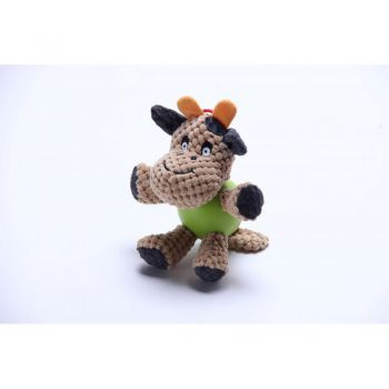  Pawsitiv Toy Apricot Cow With Rubber Ball Small (040) 
