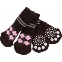 PUPPIA ARGYLE DOG SOCKS BROWN LARGE