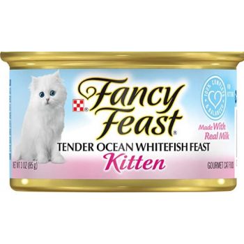 Purina Fancy Feast Kitten Tender Ocean Whitefish Feast Cat Wet  Food, 85 Gm 