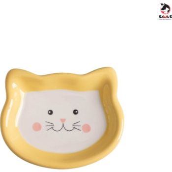  Pet Ceramic Bowl Yellow  Large 19.8*16.5*2.8 