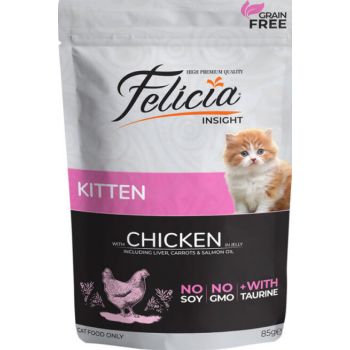  Felicia WET FOOD POUCHES for kittens with chicken in jelly 85gr 