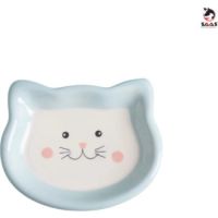 Pet Ceramic Bowl Blue Large 19.8*16.5*2.8