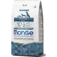 Monge Natural Superpremium All breeds Adult Monoprotein Trout with Rice and Potatoes 2,5 kg