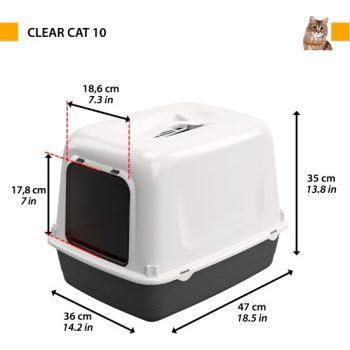  Ferplast Toilet Clear Cat 10 Black 36x47x35cm 